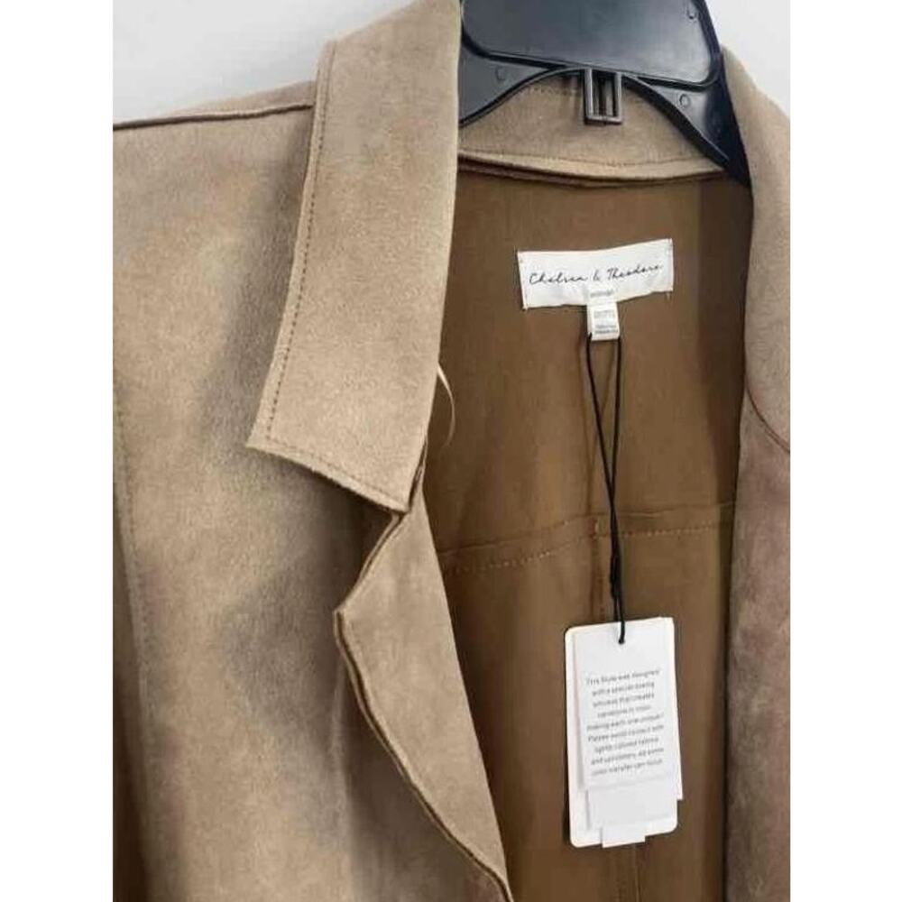 Chelsea & Theodore Womens Natural Stone Winter Open Front Coat Size 2X - Picture 4 of 6